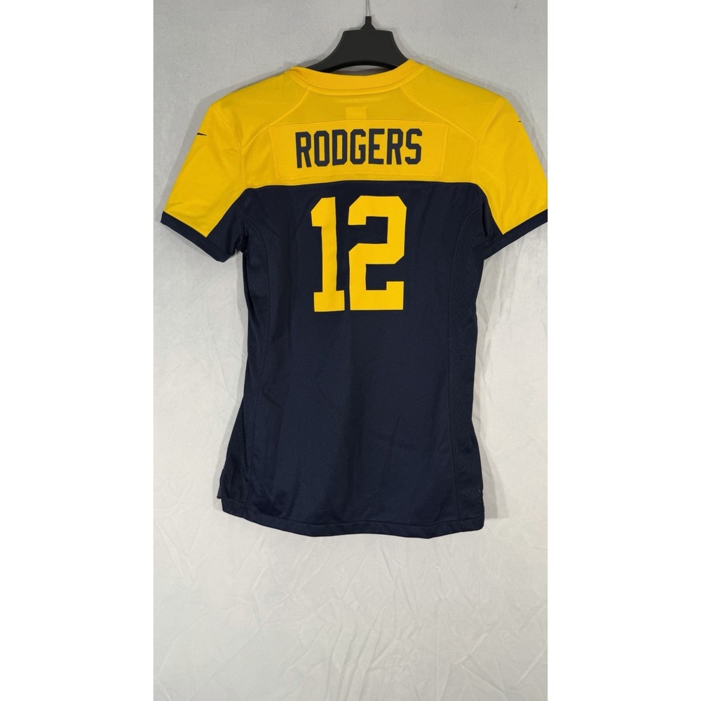 Green Bay Packers Aaron Rodgers #12 Jersey Women's Small Nike Throwback Blue NFL